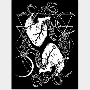 Monster tentacle hearts Posters and Art